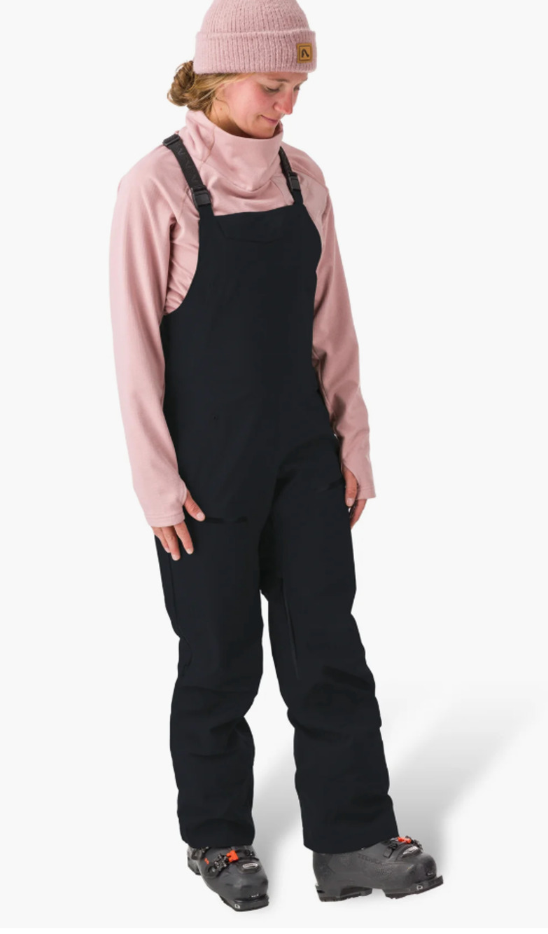 FLYLOW Women's Moxie Bib Pants Size 12 NWT Current Season Black Ski Snowboard
